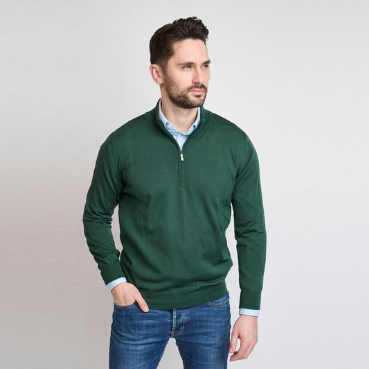 Riise Merino Z-neck, Fairway green